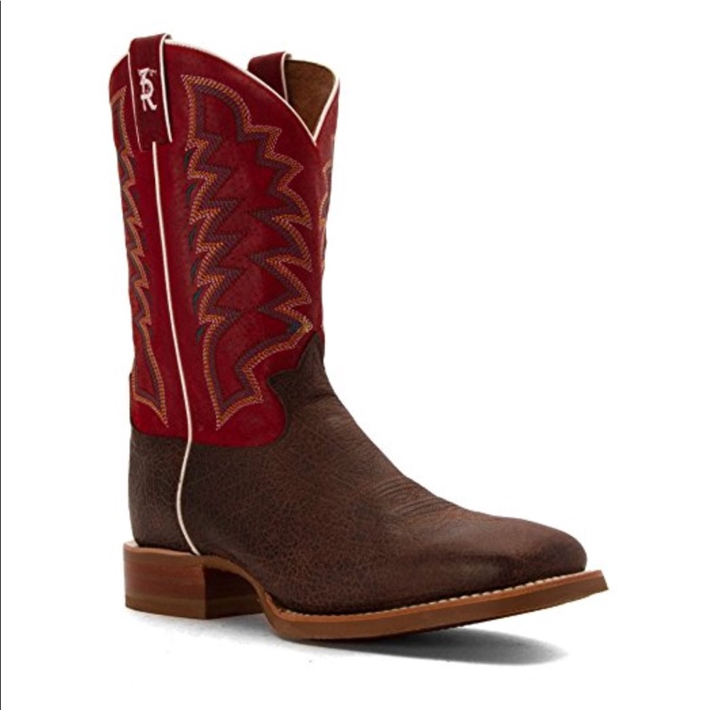 Tony Lama Cowboy Distressed Leather Boots - Picture 5 of 5